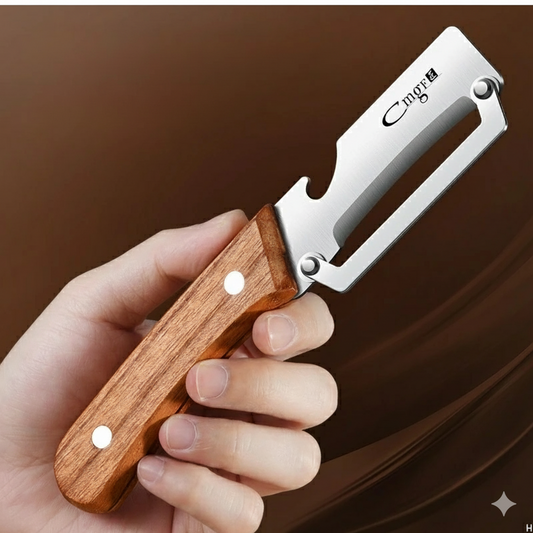 Stainless Steel Peeler Knife with Wooden Handle