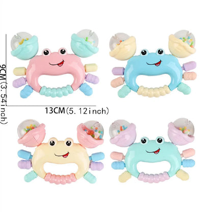 Montessori Crab Rattle Toy – Soft Teething Toy for Infants